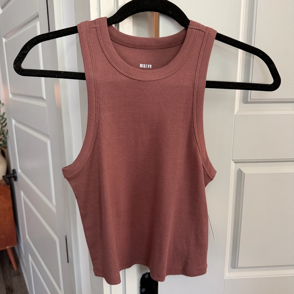 Anthropologie The Blair Stretch Cotton Crop Racerback Tank Top